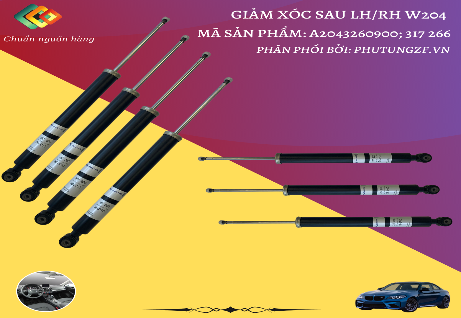 Giảm xóc sau LH/RH Mercedes W204