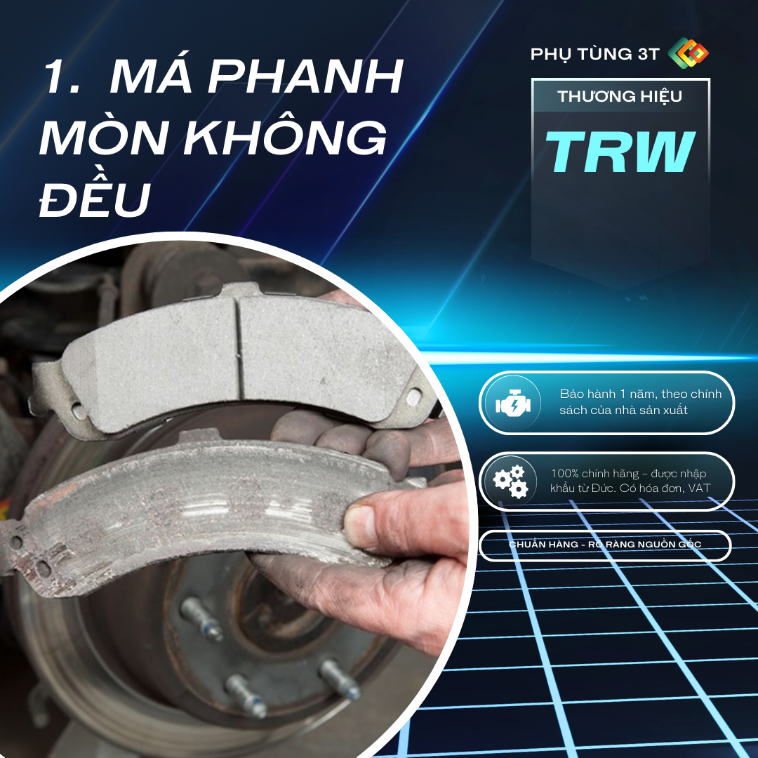 Má phanh mòn không đều