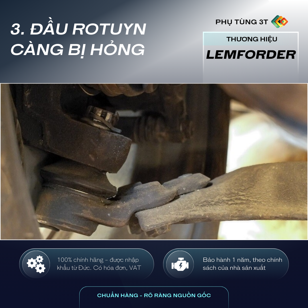 Đầu rotuyn càng bị hỏng
