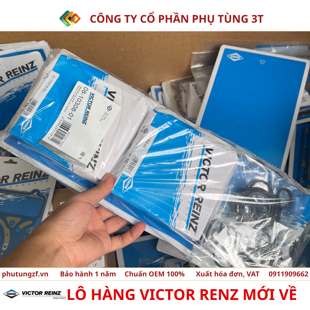 gioăng nắp máy, phớt trục cơ, phớt cam, bộ đại tu động cơ Victor Reinz chính hãng