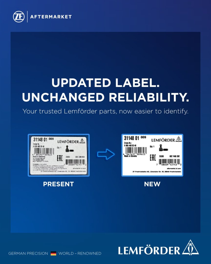 Lemförder cập nhật nhãn mới từ 11/06/2025