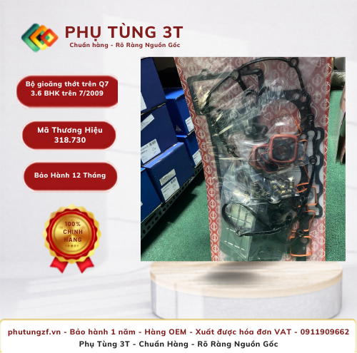 Bộ gioăng thớt trên Elring 318.730 Q7 3.6 BHK trên 7/2009