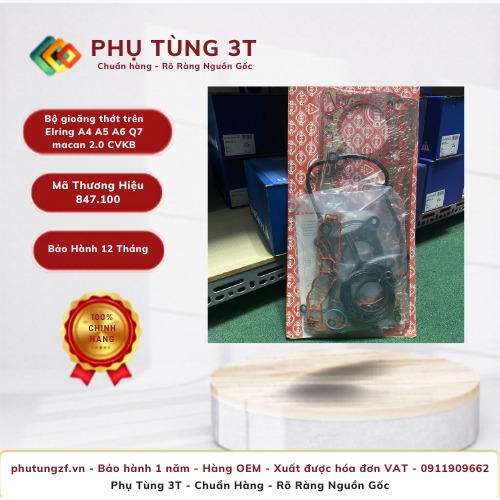 Bộ gioăng thớt trên Elring 847.100 A4 A5 A6 Q7 macan 2.0 CVKB
