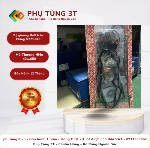 Bộ gioăng thớt trên Elring 431.650 M271.946