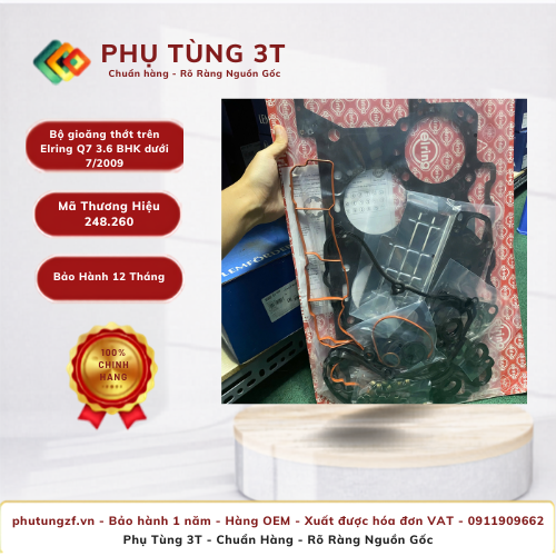 Bộ gioăng thớt trên Elring 248.260 Q7 3.6 BHK dưới 7/2009