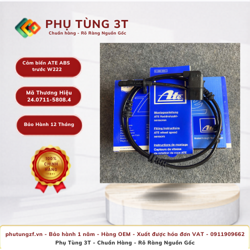 Cảm biến ATE 24.0711-5808.4 ABS trước W222 A2229059605