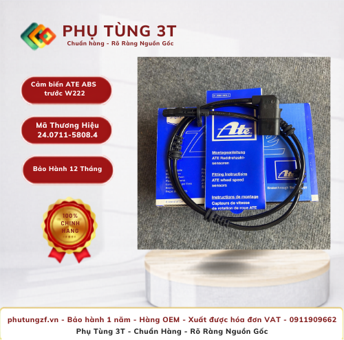 Cảm biến ATE 24.0711-5808.4 ABS trước W222 A2229059605