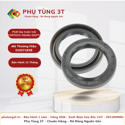 Phớt láp trước trái CORTECO 01037193B A6(4G) Q5(FY)
