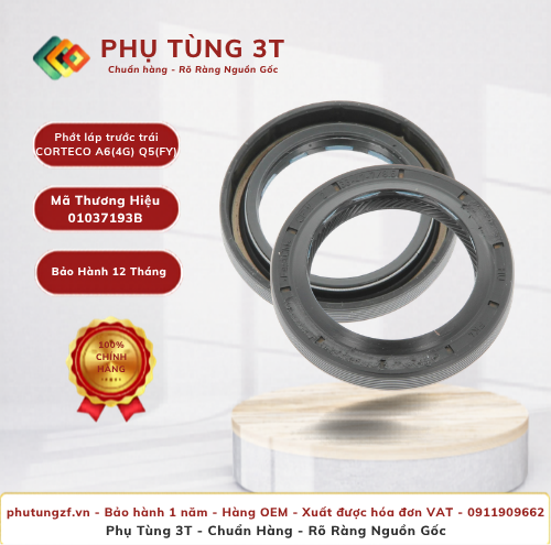 Phớt láp trước trái CORTECO 01037193B A6(4G) Q5(FY)