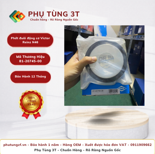 Phớt đuôi động cơ Victor Reinz 81-20745-00 N46 | Phụ Tùng 3T